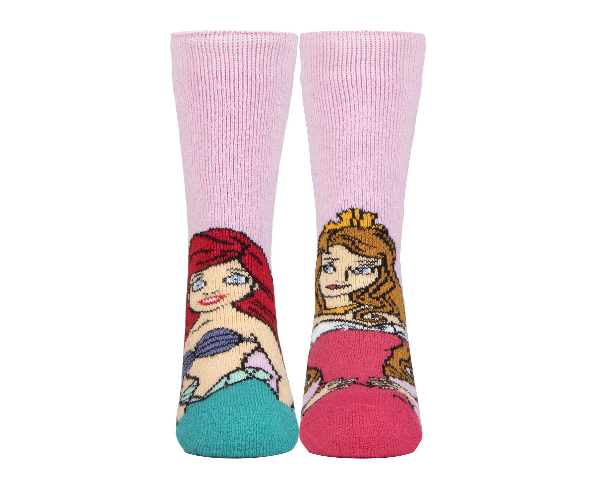 Heat Holders Lite - Novelty Disney Princess Socks for Girls | Cinderella Ariel Frozen Belle - Ariel & Princess