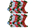Kids Christmas Socks | Sock Snob | Novelty Fun Pattern Xmas Gift Socks for Boys & Girls - 12 Pack