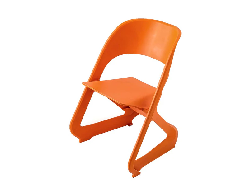 ArtissIn Set of 4 Dining Chairs Office Cafe Lounge Seat Stackable Plastic Leisure Chairs Orange