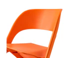 ArtissIn Set of 4 Dining Chairs Office Cafe Lounge Seat Stackable Plastic Leisure Chairs Orange