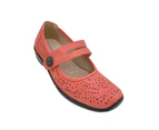 Aerocushion Miker II Ladies Shoes Casual Mary Jane Adjust Strap Lightweight Comfy - Coral