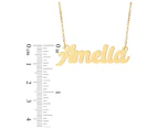 Prime & Pure 9K Yellow Gold Name Necklace Amelia - 65cm