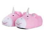 Childrens Pink Unicorn Plush Slippers | Gift for Her | Christmas - Pink