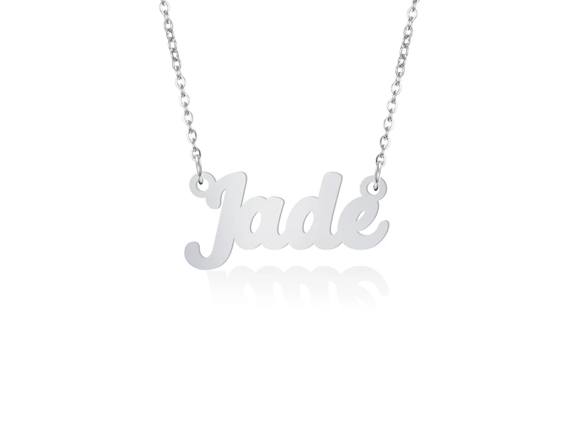 Prime & Pure Sterling Silver Name Necklace Jade - 55cm
