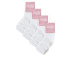 Baby Cotton Turn Over Top Socks | 6 Pair Pack | Sock Snob | Plain Funny Socks for Boy and Girl - White