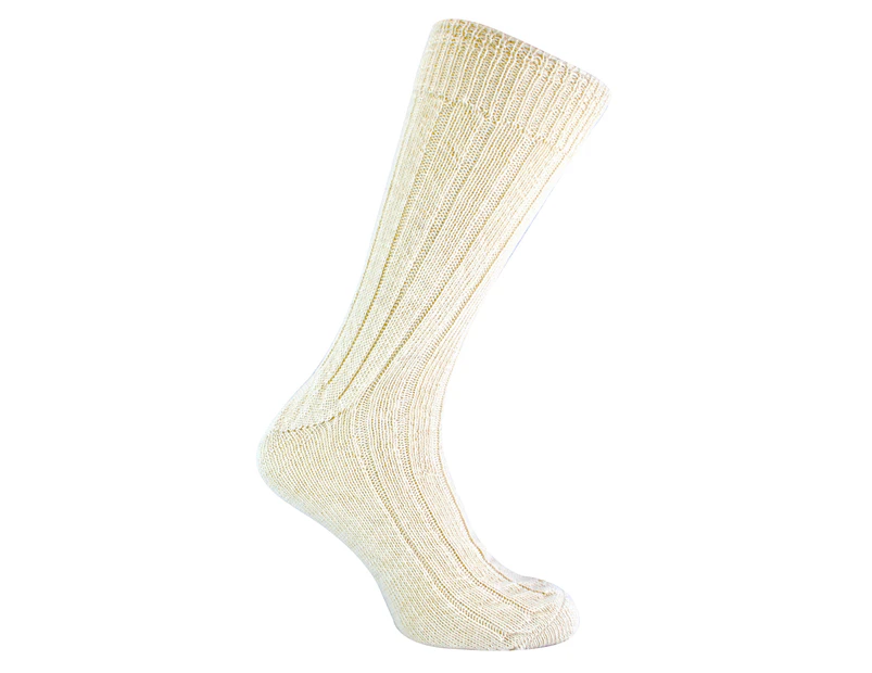 90% Alpaca Wool Bed Socks | The Highland Sock Co.mpany | Luxury Alpaca Socks for Men & Women - White