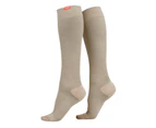 Graduated Compression Socks 15-20 mmhg with Moisture Wicking Nylon | VIM&VIGR | Men & Women | Socks for Pregnancy, Sports, Travel, Swollen Legs - Cashew