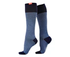Graduated Compression Socks 30-40 mmhg | VIM&VIGR | Men & Women | Multipurpose Cotton Socks for Pregnancy, Sports, Travel, Swollen Legs - Navy