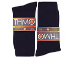 Bamboo Slipper Socks | THMO | Mens & Ladies | Thick Non Slip Indoor Thermal Socks for Winter - Black