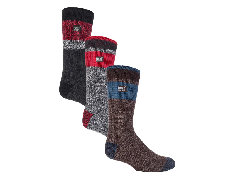 HEAT HOLDERS - 3 Pack Multipack Mens Insulated Thermal Socks for Winter - Black / Grey