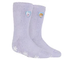 Heat Holders - Childrens Character Non Slip 2.3 TOG Winter Warm Thermal Slipper Socks with Grippers - Frozen Princess