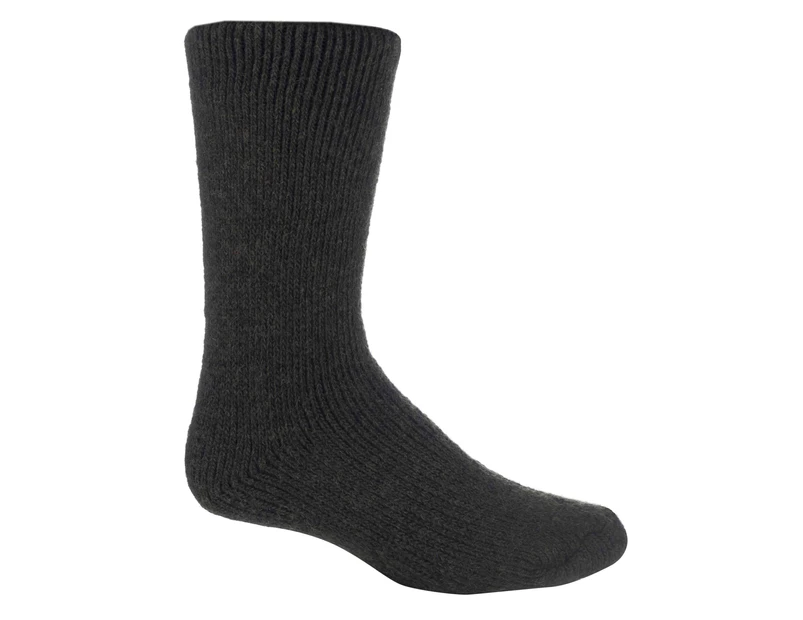Heat Holders - Mens Thick Heavy 2.7 TOG Short Thermal Wool Rich Socks - Charcoal