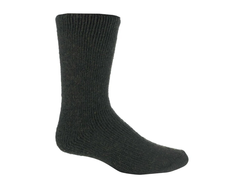 Heat Holders - Mens Thick Heavy 2.7 TOG Short Thermal Wool Rich Socks - Green
