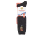 Heat Holders - Mens Long Leg Outdoor Merino Wool Thermal Socks with Reinforced Heel and Toe for Winter - Black