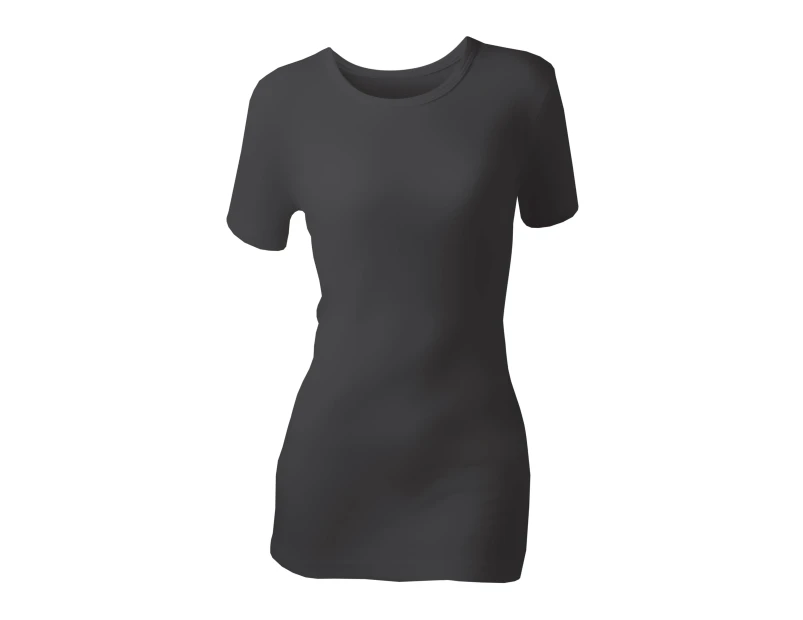 Ladies Short Sleeved Thermal Top by Heat Holders - Black