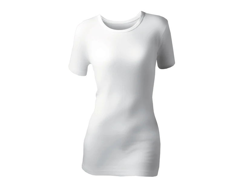 Ladies Short Sleeved Thermal Top by Heat Holders - White