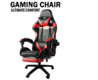 Gaming Chair Office Executive Racing Footrest Seat Computer Chair Racer Chairs Black Red