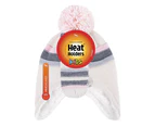 Heat Holders - Girls Winter Warm Pom Pom Bobble Beanie Hat and Mittens Set - Buttercream