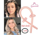 Heatless Curling Rod Headband Silk Curling Ribbon Hair Rollers Lazy Curler Set Pink