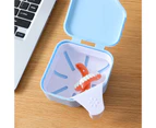 Denture Storage Box Anti-crack Store Dentures Professional Double Drain Easy to Use Denture Care Box for Cleaning Denture-Blue