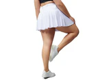 WeMeir Women's Plus Size Tennis Skirts with Pockets Shorts Athletic Golf Skorts Activewear Running Shorts Workout Shorts Sports Skirts - White