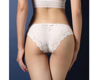 3Pcs/Set Underwear Close-fitting Visual Experience Spandex See-through Bra Three-piece Suit for Bedroom - Skin Colour