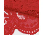 1 Set Bra Briefs Letters Print Strappy Sleepwear Sexy Spaghetti Strap Underwear Suit for Bedroom - Red