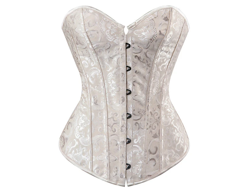 Waist Cincher Renaissance Princess Figure Shaping Slim Fit Sleeveless Royal Style Lace Up Front Closure Adjustable Waist Bustiers for Dating - Apricot