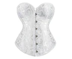 Waist Cincher Renaissance Princess Figure Shaping Slim Fit Sleeveless Royal Style Lace Up Front Closure Adjustable Waist Bustiers for Dating - White