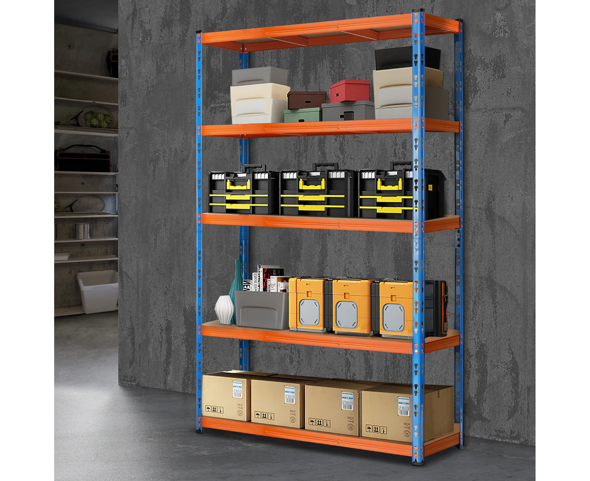 Sharptoo Garage Shelving Warehouse Shelves Storage Rack Pallet Racking 1.8*1.2m - Orange and blue