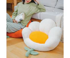 Seat Mat Detachable Extra-soft Texture Thickened Flower Shape Sitting Chair Seat Mat for Floor-White