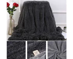 80x120cm Soft Fluffy Shaggy Warm Bed Sofa Bedspread Bedding Sheet Throw Blanket-Dark Grey