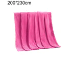 Winter Soft Striped Warm Bed Throw Blanket Bedspread Sofa Bedroom Decoration-Rose Red