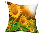 Fashion 3D Sunflower Pattern Cotton Linen Throw Pillow Car Sofa Cushion Cover-9#