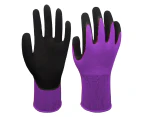 2 Pairs of Children's Gardening  Gloves, Anti-Slip Gloves for Weeding, Pruning, Planting 、Flowering - Purple