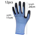 6 pairs of universal gardening gloves, labor protection non-slip work gloves - Blue