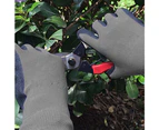 2 Pairs of Children's Gardening  Gloves, Anti-Slip Gloves for Weeding, Pruning, Planting 、Flowering - Grey