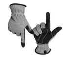 1 pair of labor insurance gloves non-slip work gloves stab-proof hand gardening breathable - Grey