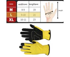 1 pair of labor insurance gloves non-slip work gloves stab-proof hand gardening breathable - Yellow