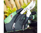 Printed Gardening Gloves Elastic Wrist Polyester Fabric Touch Screen Soft Unisex Gloves for Garden-Green