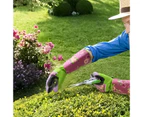 1 Pair Gardening Gloves Long Tube Stab-resistant Oxford Cloth Cut-proof Labor Protection Gloves for Yard-Flower Color