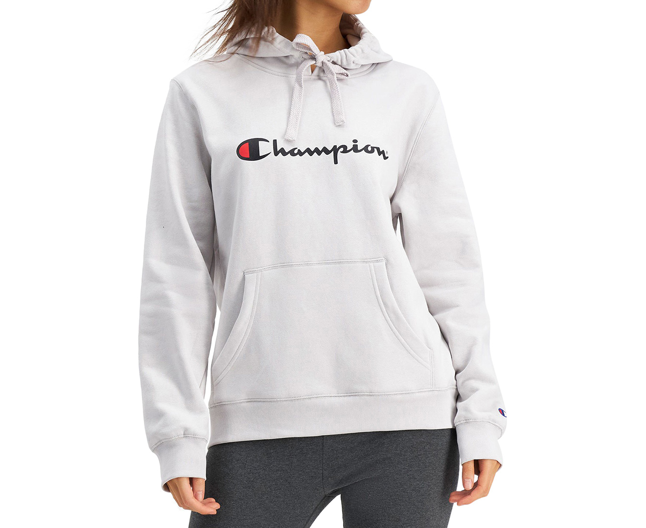 Champion Women s Script Hoodie Oakmeal Catch