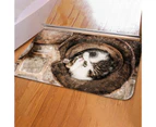 Door Mat Anti-slip 3D Coral Velvet Cat Dog Pattern Floor Mat for Bedroom Door-5#