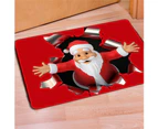40 x 60cm Non-Slip Doormat Christmas Style Santa Claus Kitchen Bathroom Carpet-4#