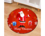 Christmas Mat Round Easy Clean Anti-slip Hotel Home Dorm Outdoor Door Carpet Holiday Decor Daily Use-60cm