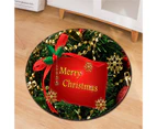 Christmas Mat Round Easy Clean Anti-slip Hotel Home Dorm Outdoor Door Carpet Holiday Decor Daily Use-60cm