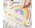 Floor Carpet Shaggy Non-slip Compact Rainbow Doormat Home Hotel Office Floor Decor for Daily Life-E