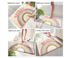 Floor Carpet Shaggy Non-slip Compact Rainbow Doormat Home Hotel Office Floor Decor for Daily Life-H