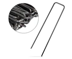 100PCS ground nails Galvanized lawn nails U-shaped for fixing artificial turf ground cloth weed fleece ground nails
