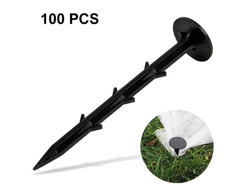 100/200 Pcs Plastic Garden Stakes Anchors Plastic Landscape Anchoring Spikes for Keeping Garden Netting Down, Plastic ground nail